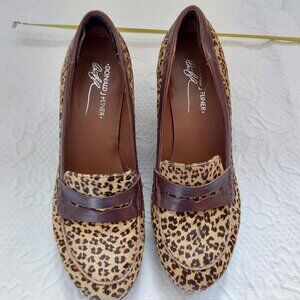Donald J. Pliner Calf Hair wedge Loafers Leopard print